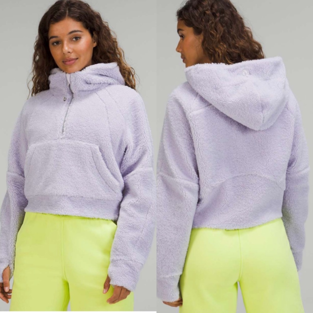 Lululemon Scuba Oversized Half-Zip Fleece Hoodie Faint Lavender